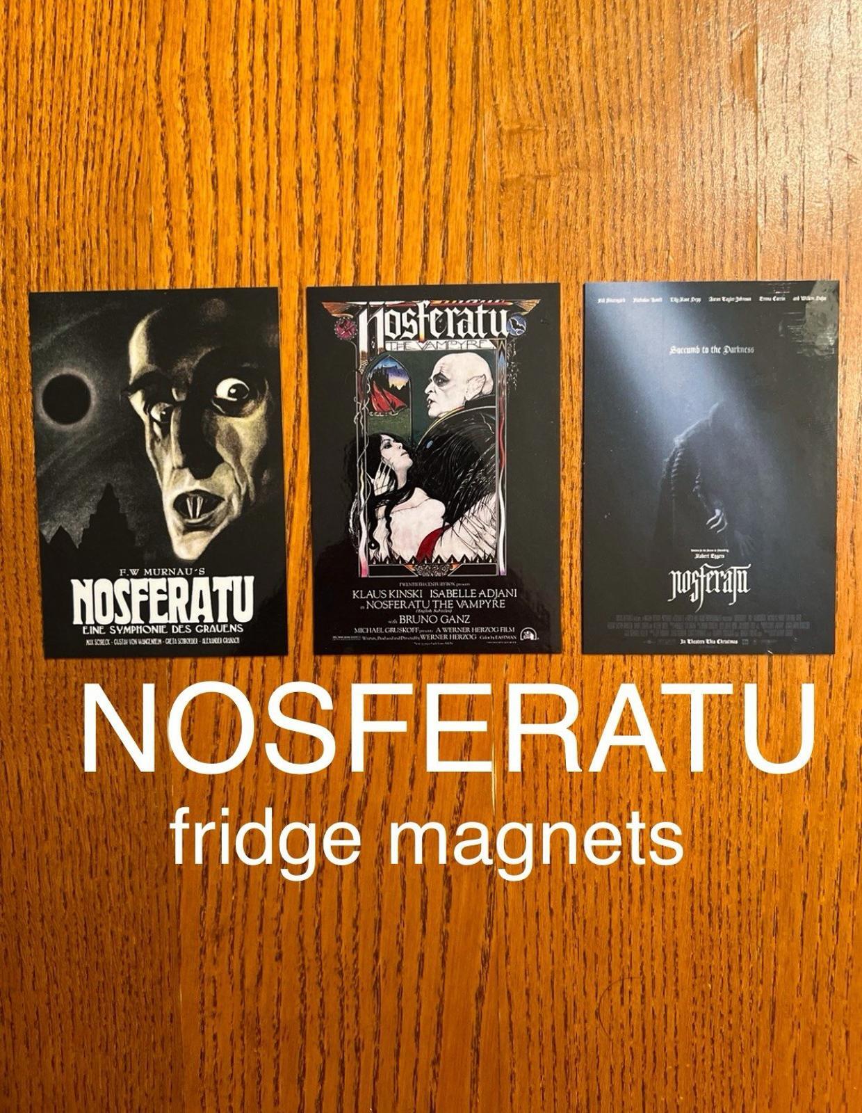 Nosferatu fridge magnets. Classic horror poster art count orlok