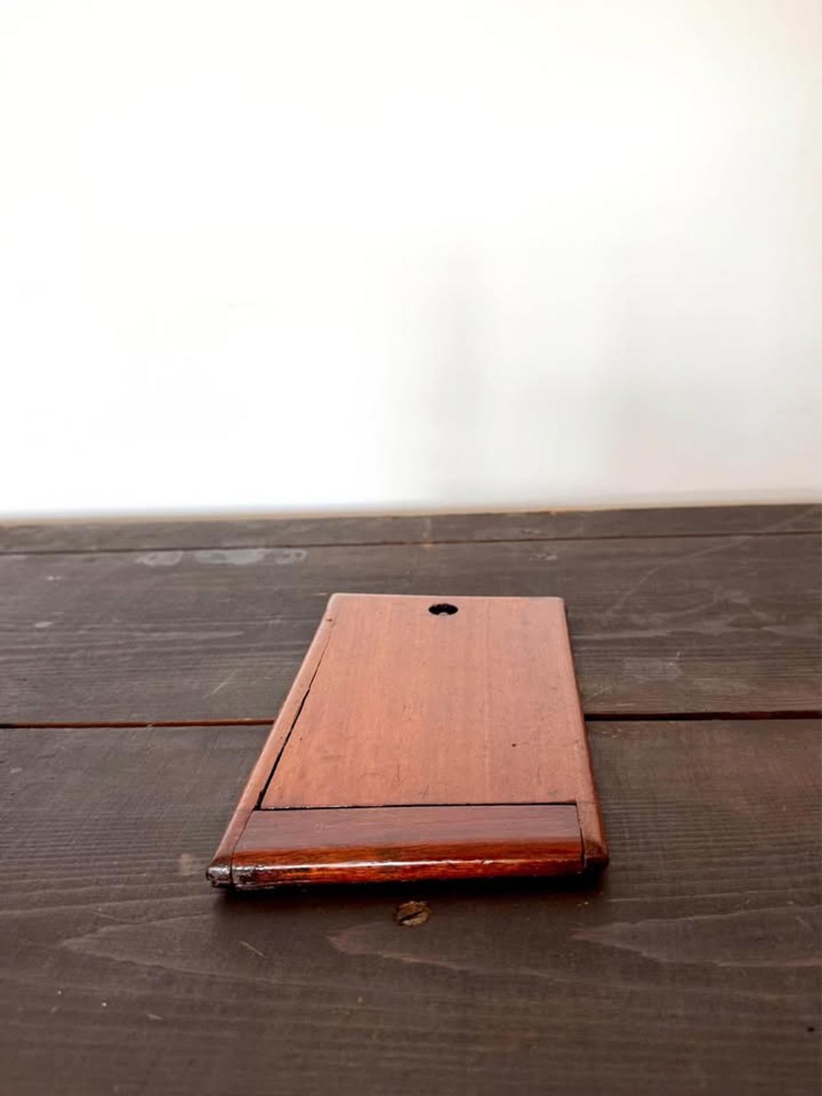 Antique English Campaign Wood Folding Mirror
