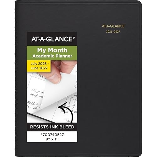 AT-A-GLANCE 2026-2027 Monthly Academic Planner 18-Month 9″ x 11″ Black