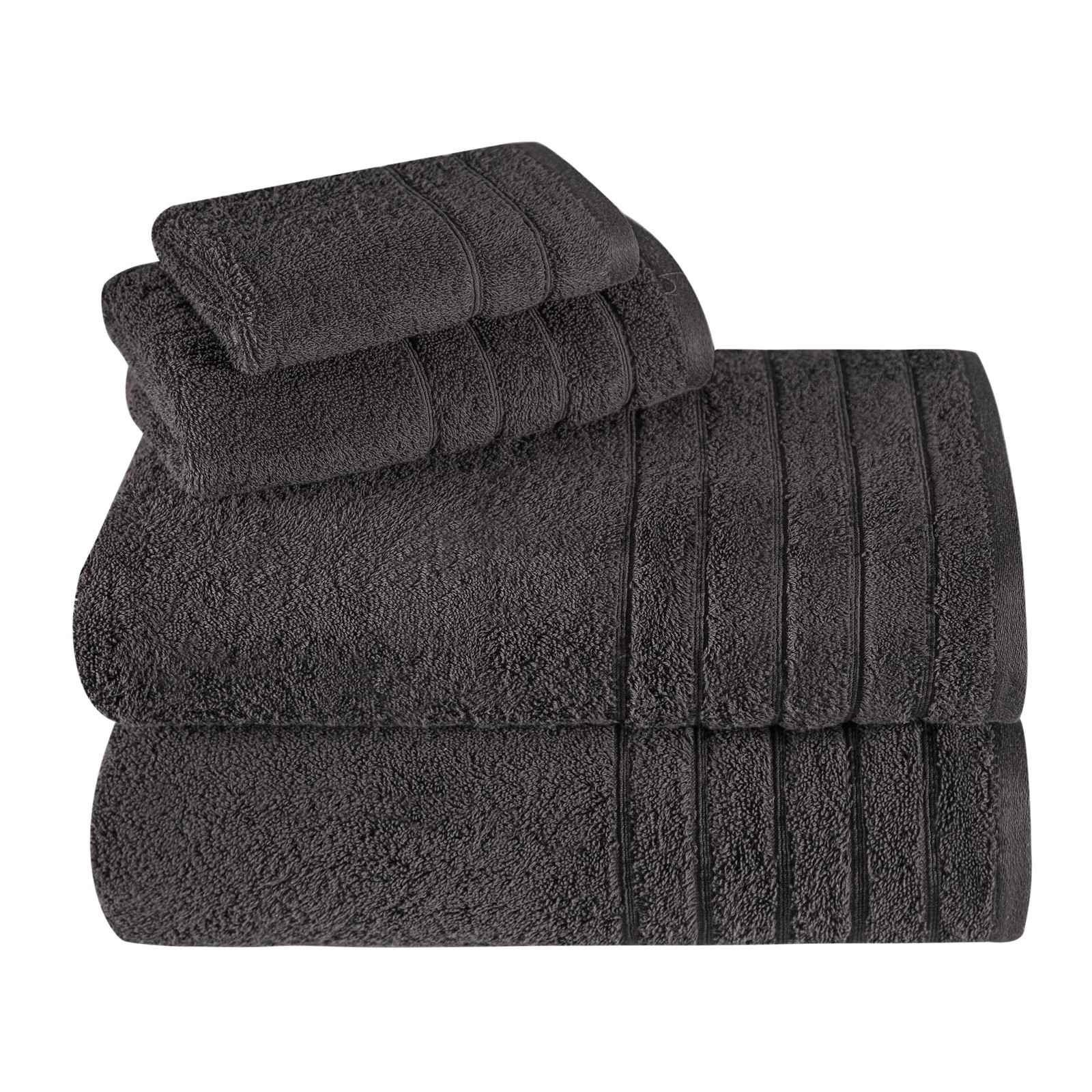 Towels Beyond Barnum Turkish Cotton Hand Towels Set 4 Grey 700 GSM