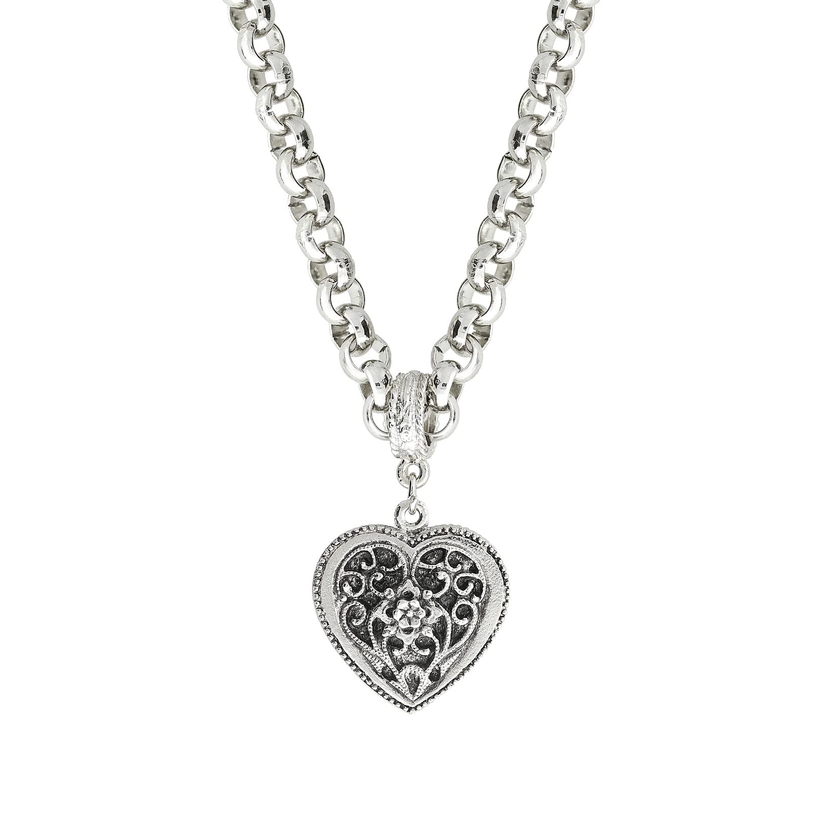 1928 Jewelry Company Filigree Necklace Women 16 3 Extender Silver Inch Standard