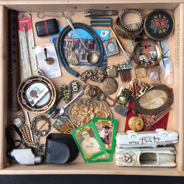 1 pound varied “Junk Drawer” Discounted collectible items – intact, bulk-#NY7