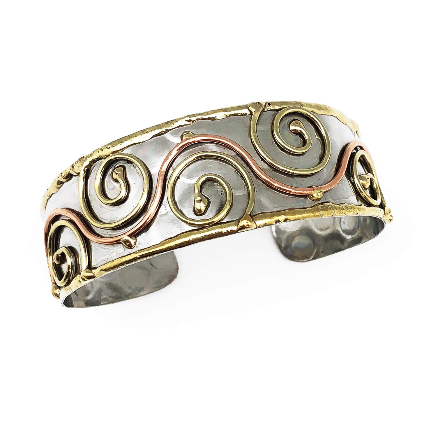 ANJU JEWELRY Janya Collection Narrow Mixed Metal Cuff Bracelet