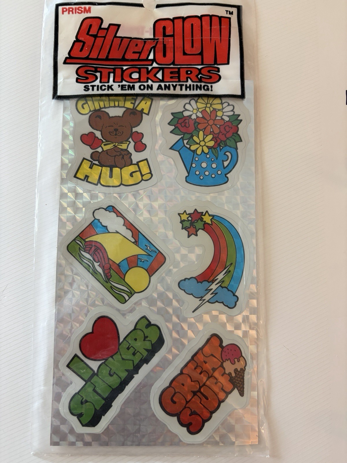 Vintage Sticker Lot Silver Glow Stickers Prism Gordy International 1983