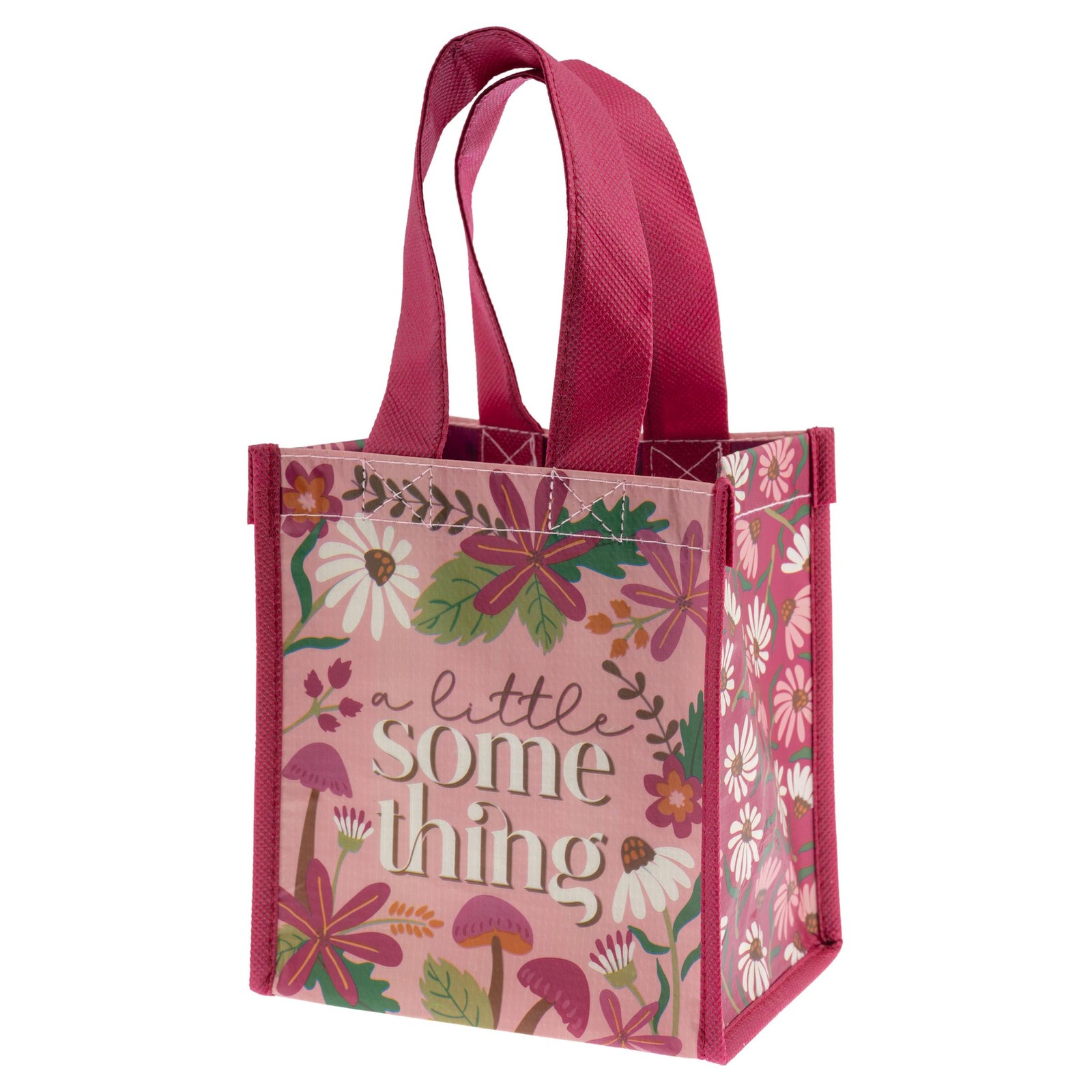 Karma Autumn Floral Reusable Small Gift Tote Bag, RPET Handles, Party Bag