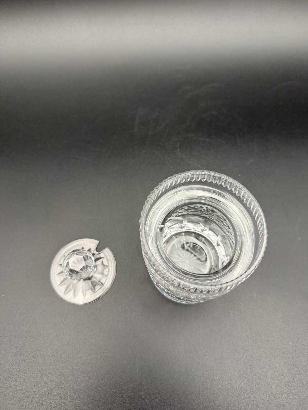Vintage Crystal Lidded Jam Jar Covered Crystal Jar 4 Inch