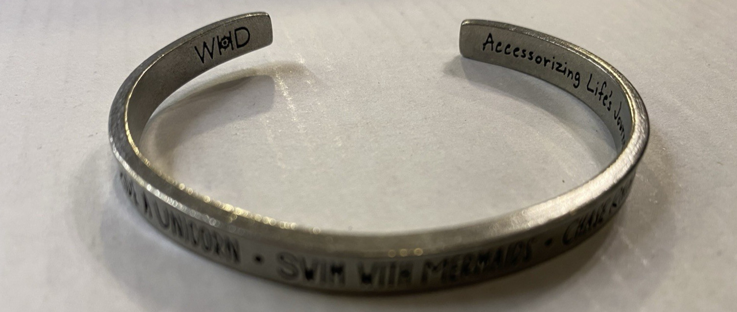 Lot of 4 Quotable Cuffs Engraved Pewter Bracelet by Whitney Howard Designs