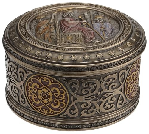 Unicorn Studios WU76825A4 Darius The Great Round Trinket Box – Bronze