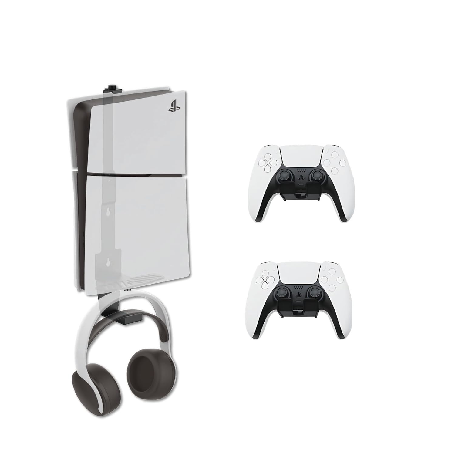 Wall Mount for PS5 PS5 Slim PS5 Pro With 2 Controller Mounts Vertical Display
