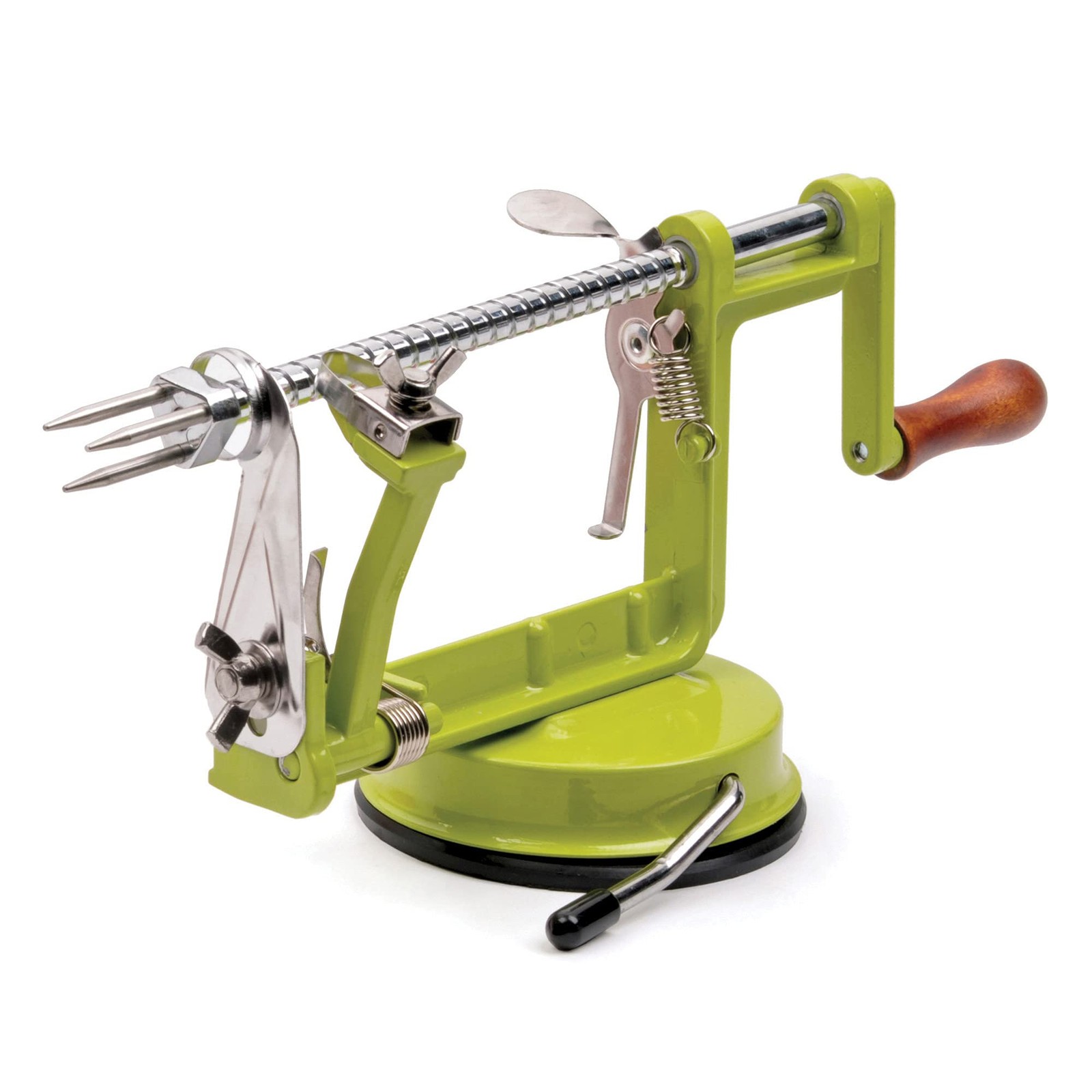 RSVP International Green Apple Slicer, Corer & Peeler, Suction Base, Durable