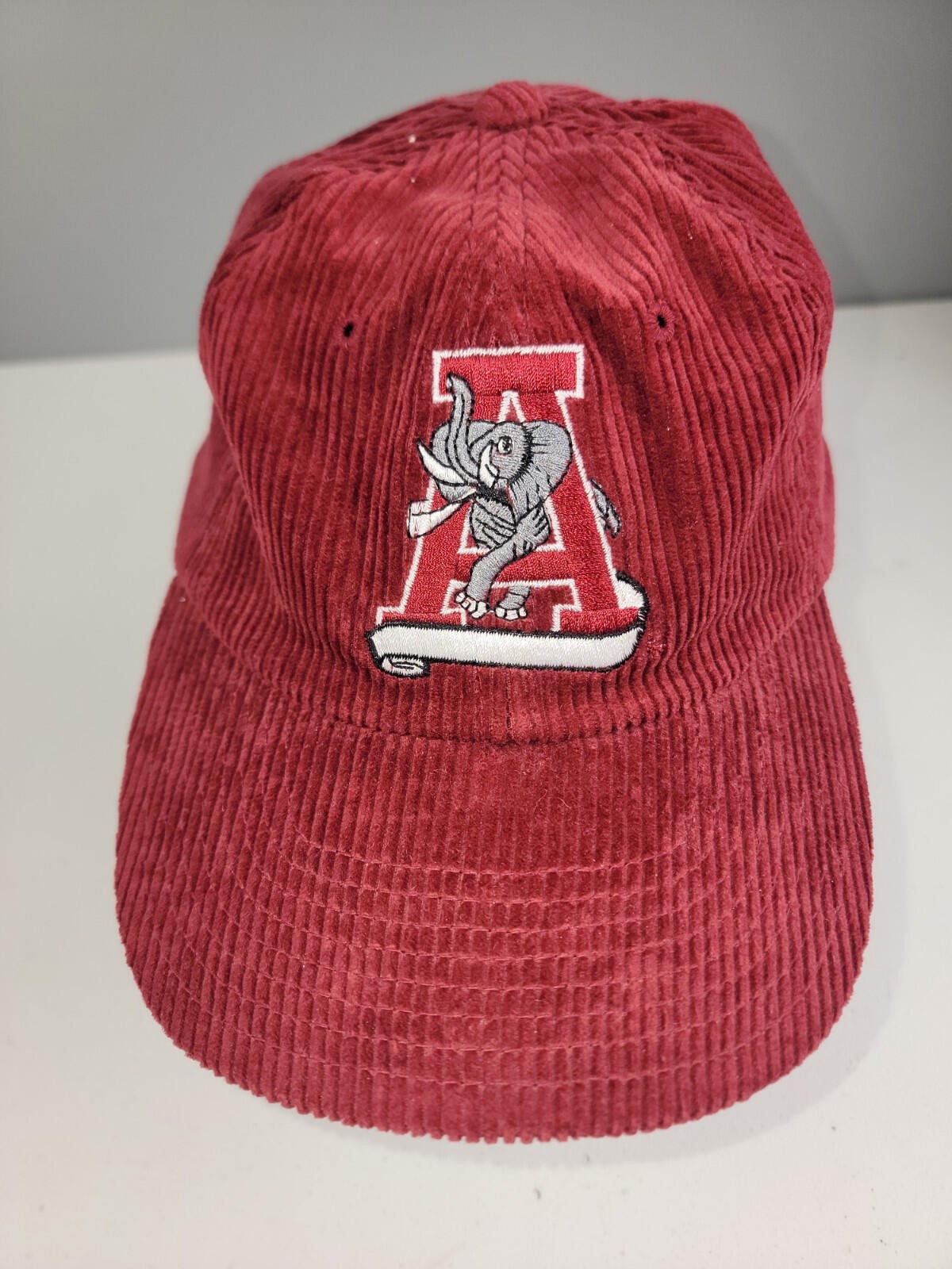 VTG Alabama Roll Tide Crimson Corduroy Snap Back Hat ANNCO Pro Block NCAA 1990s