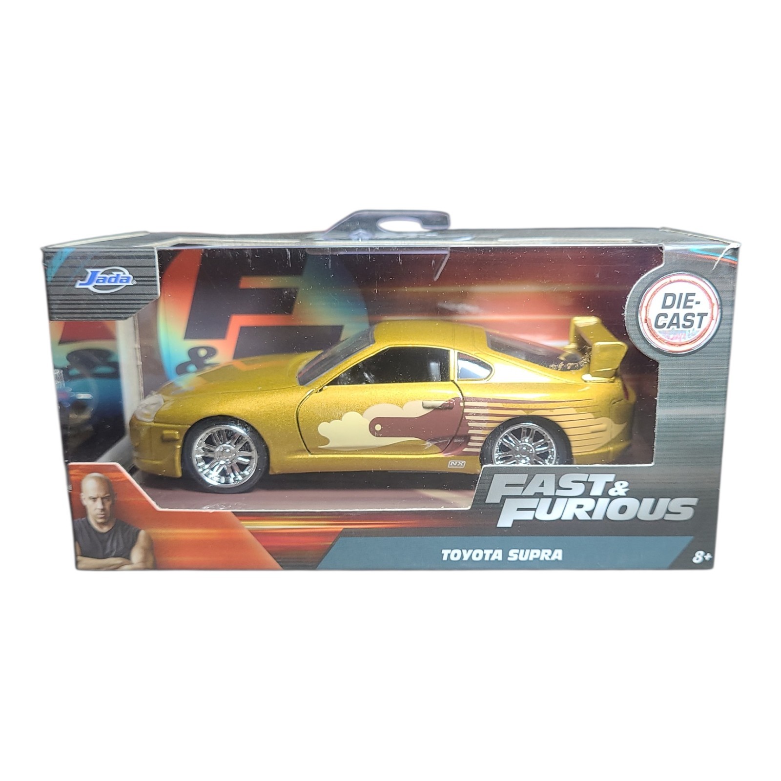 2023 Fast & Furious Toyota Supra Gold Diecast 1:32 Scale Rear Spoiler New Jada