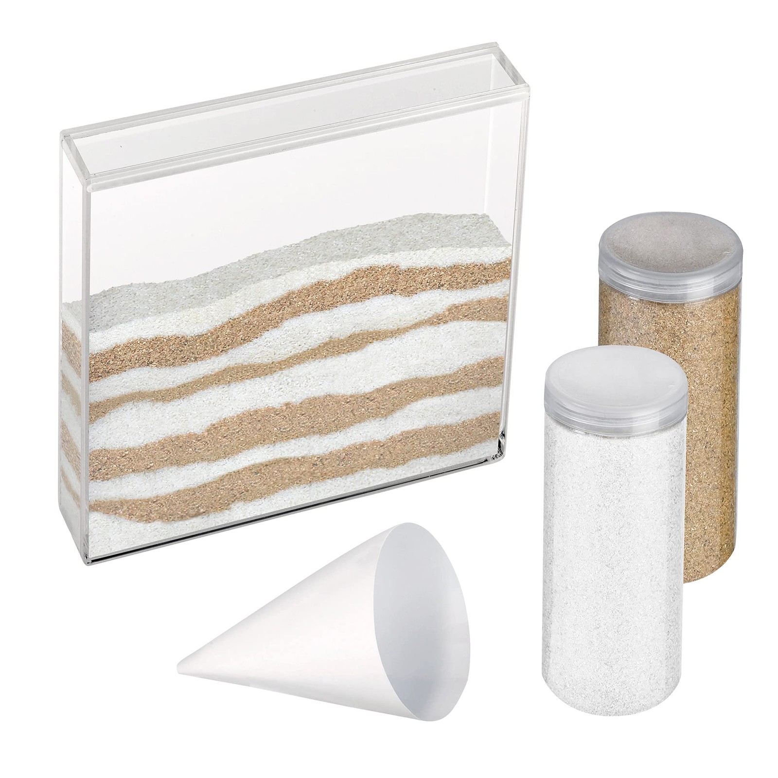 Lillian Rose Unity Ceremony 2 Containers Colored Sand White 21oz 1 25 Inch Clear
