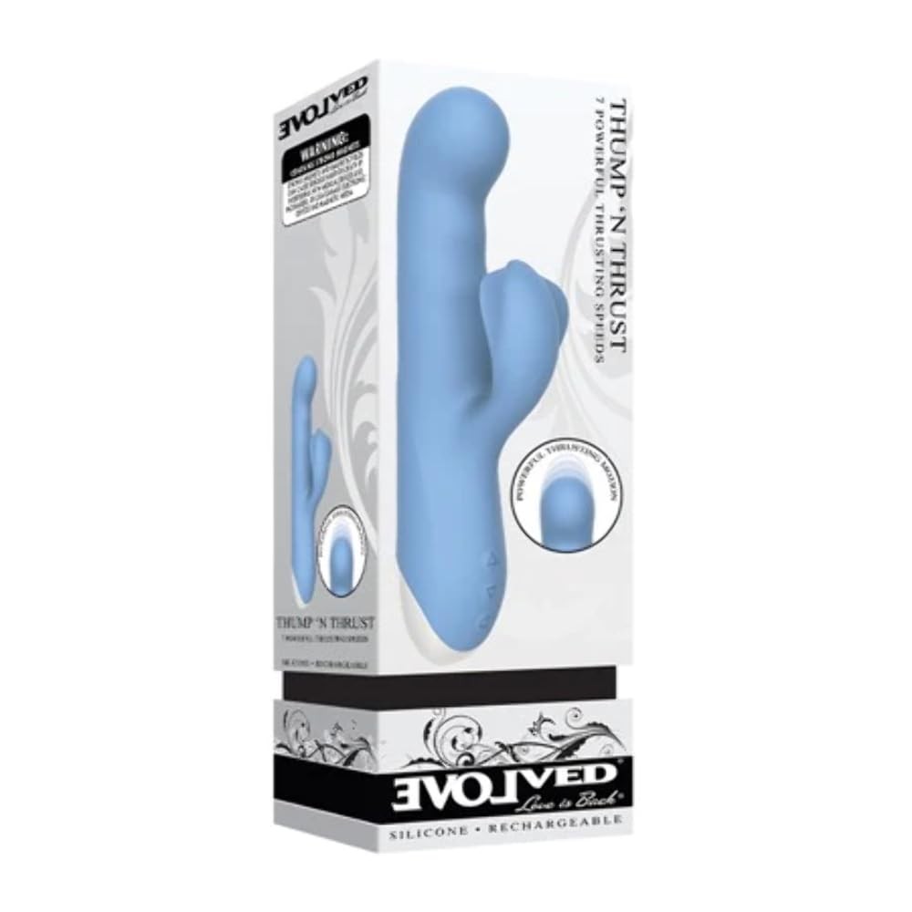 Evolved Love Is Back – Thump-‘N Thrust Silicone Rechargeable Rabbit Vibrator