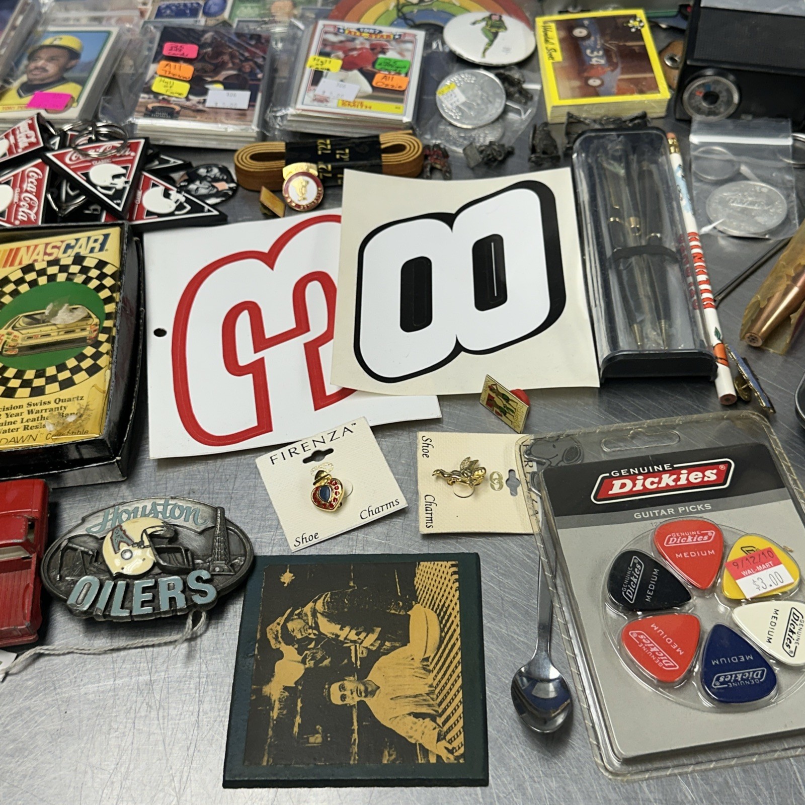 Junk Drawer Job Lot Baseball Card Stamp Jewelry Camera Metal Toys Car Coin #2
