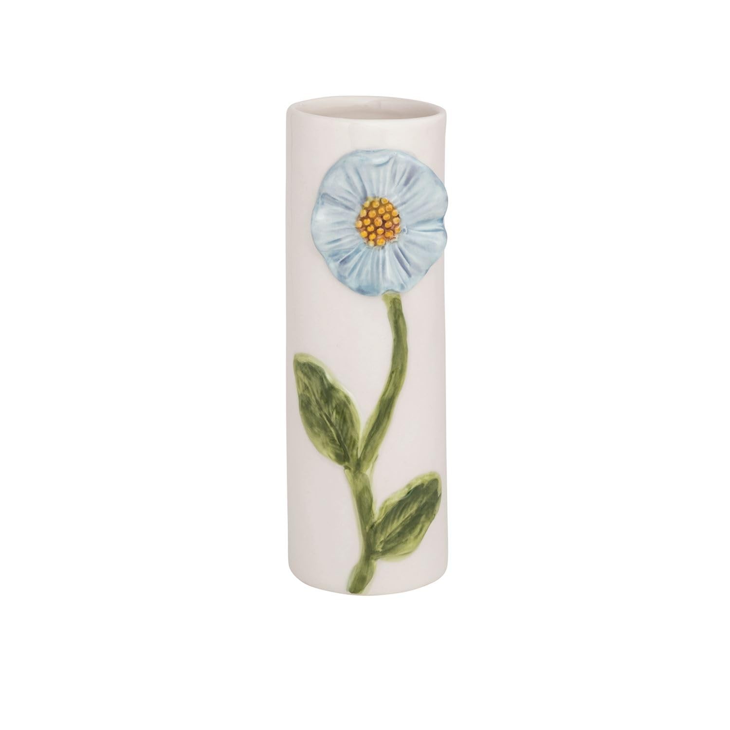 Mud Pie Stoneware Blue Flower Stem Vase