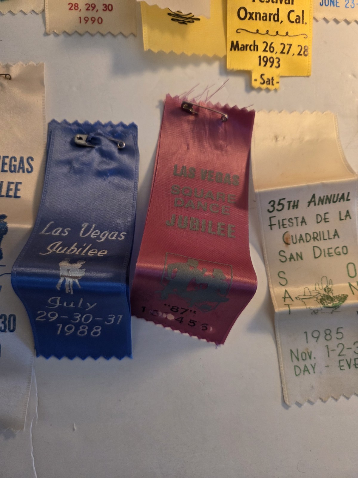 Vintage Square Dancing Ribbons Lot Of 20 Plus