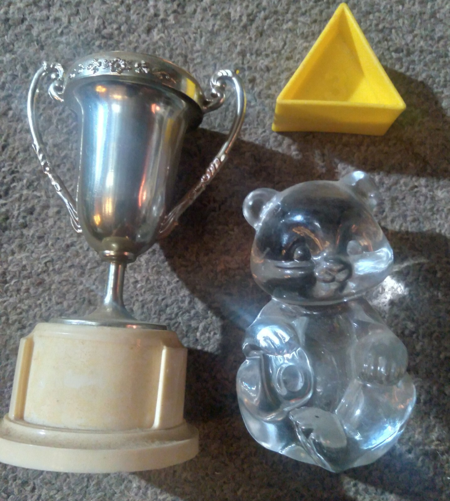 JUNK DRAWER LOT 5 Wristwatch Trophy Earring Keyring Tupperware Shape-O-Ball Bloc