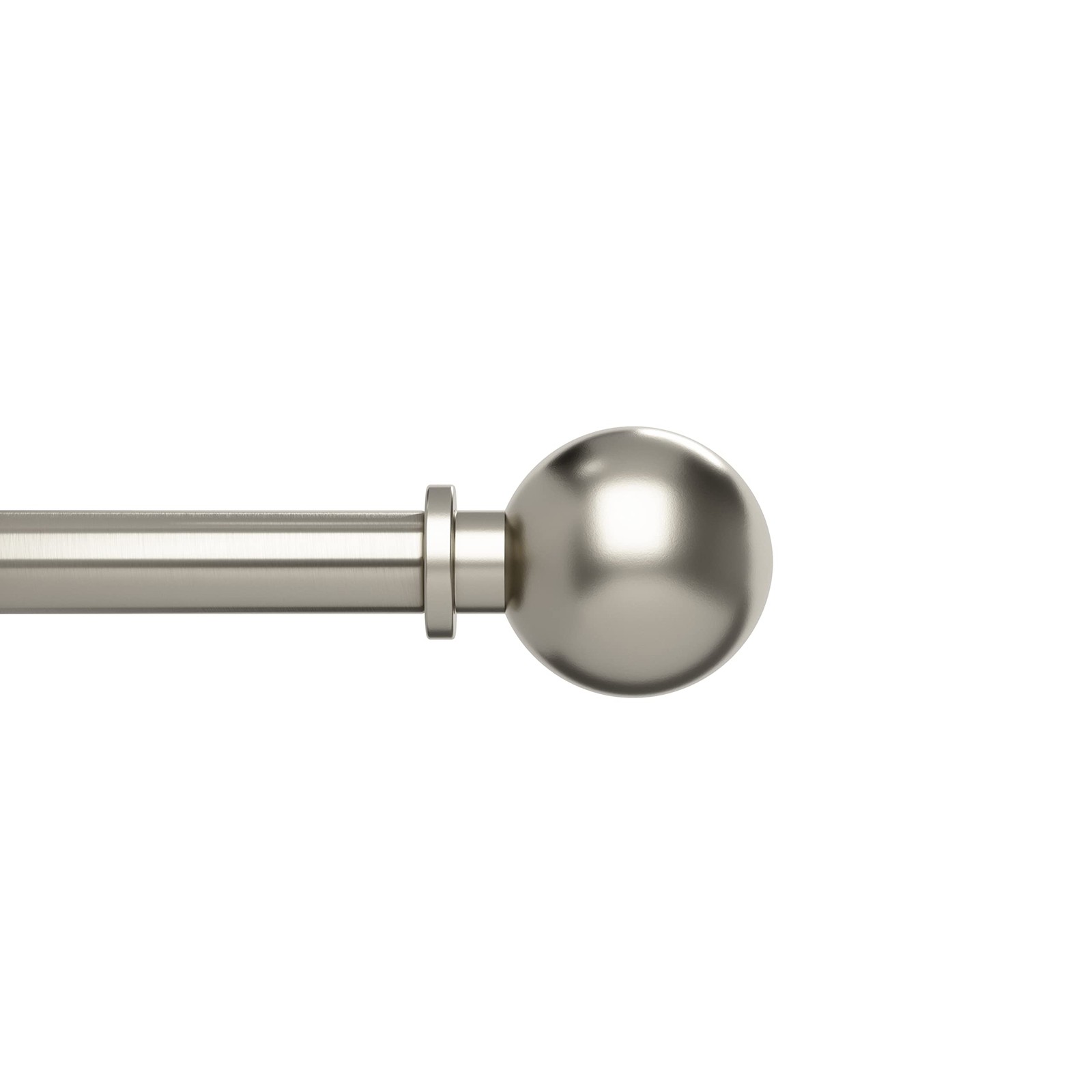 Umbra Bolas 1″ Modern Curtain Rod, 72-144″, Nickel, Includes Finials & Hardware