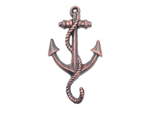 Rustic Copper Cast Iron Anchor Hook 5″ – Nautical Wall Hook – Nautical Decor