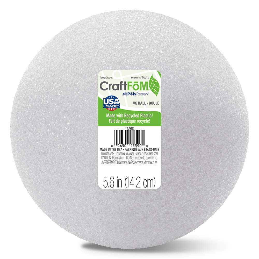 FloraCraft Styrofoam 12 Piece Ball 1.9 Inch White