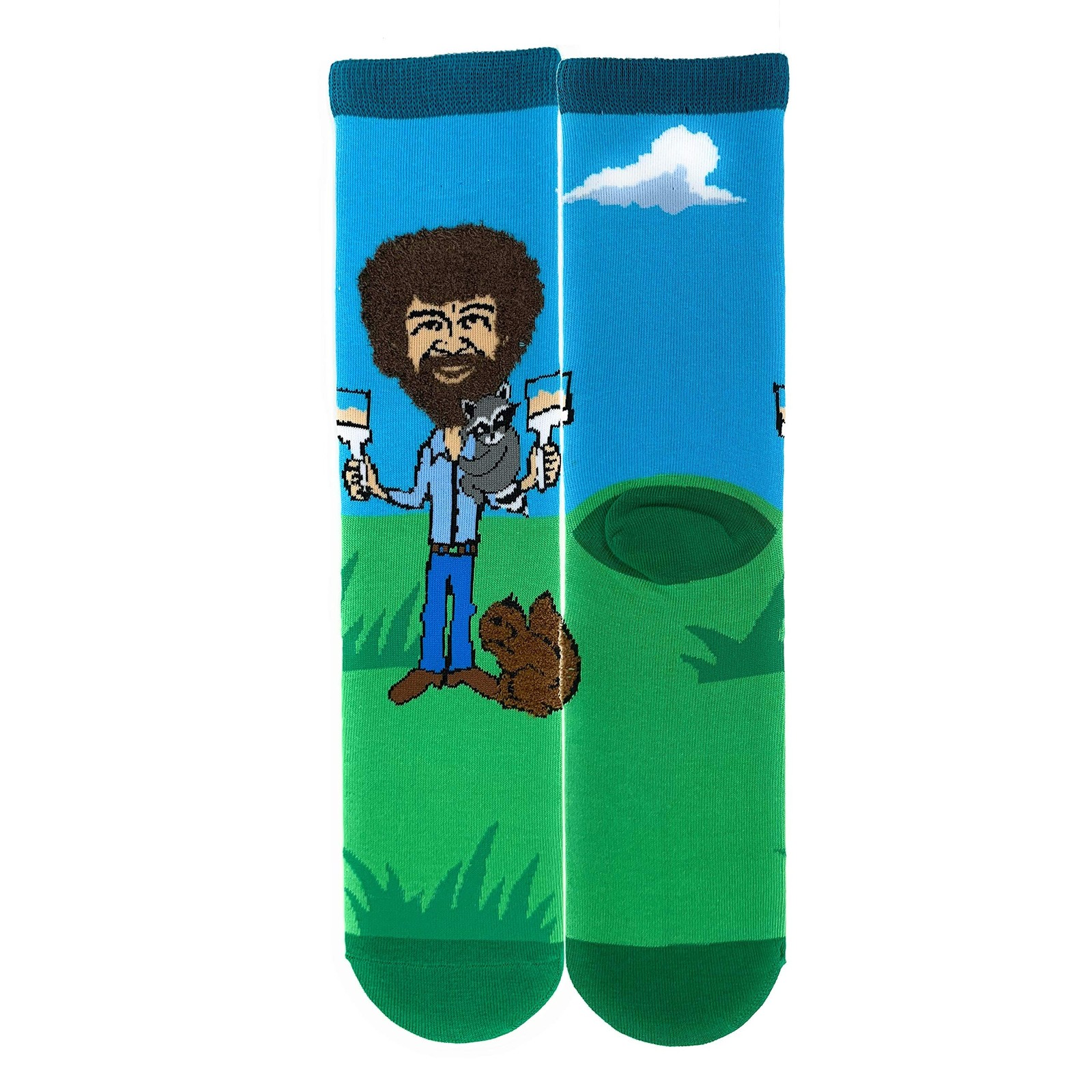 Oooh Yeah Men’s Novelty Crew Socks, Funny Bob Ross “Let’s Paint”, Size 8-13
