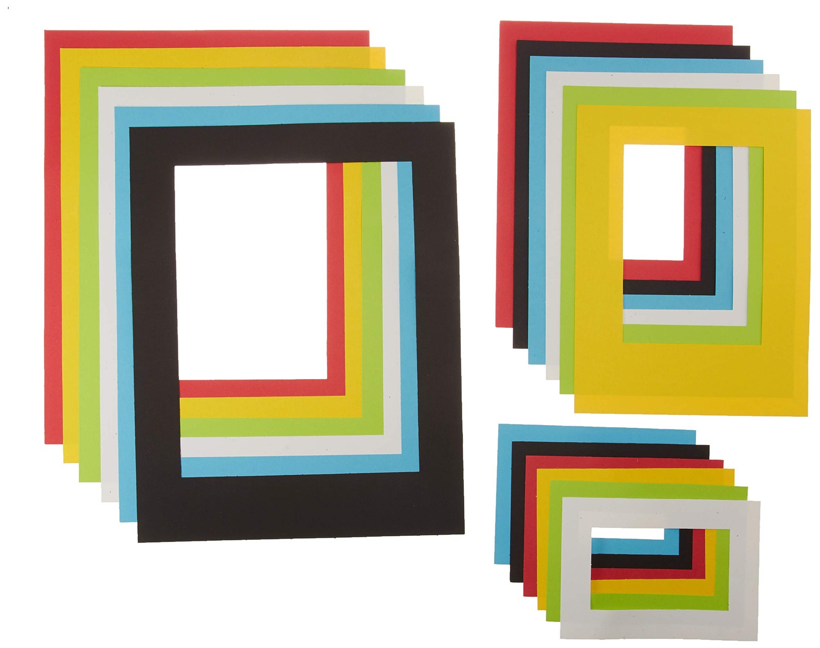 Hygloss Bright Rectangle Paper Frames, 6 Colors, 18 Count, Assorted Sizes