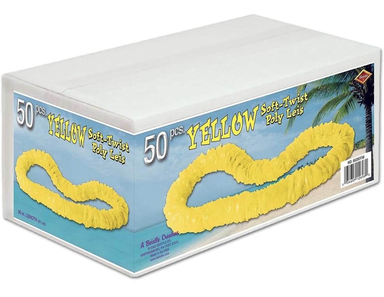Beistle Soft Twist Poly Leis, Yellow 50 Pc & Orange Yellow Leis garland