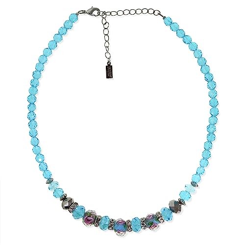 1928 Jewelry Pink Floral Beaded Necklace 15″ + 3″ Extender