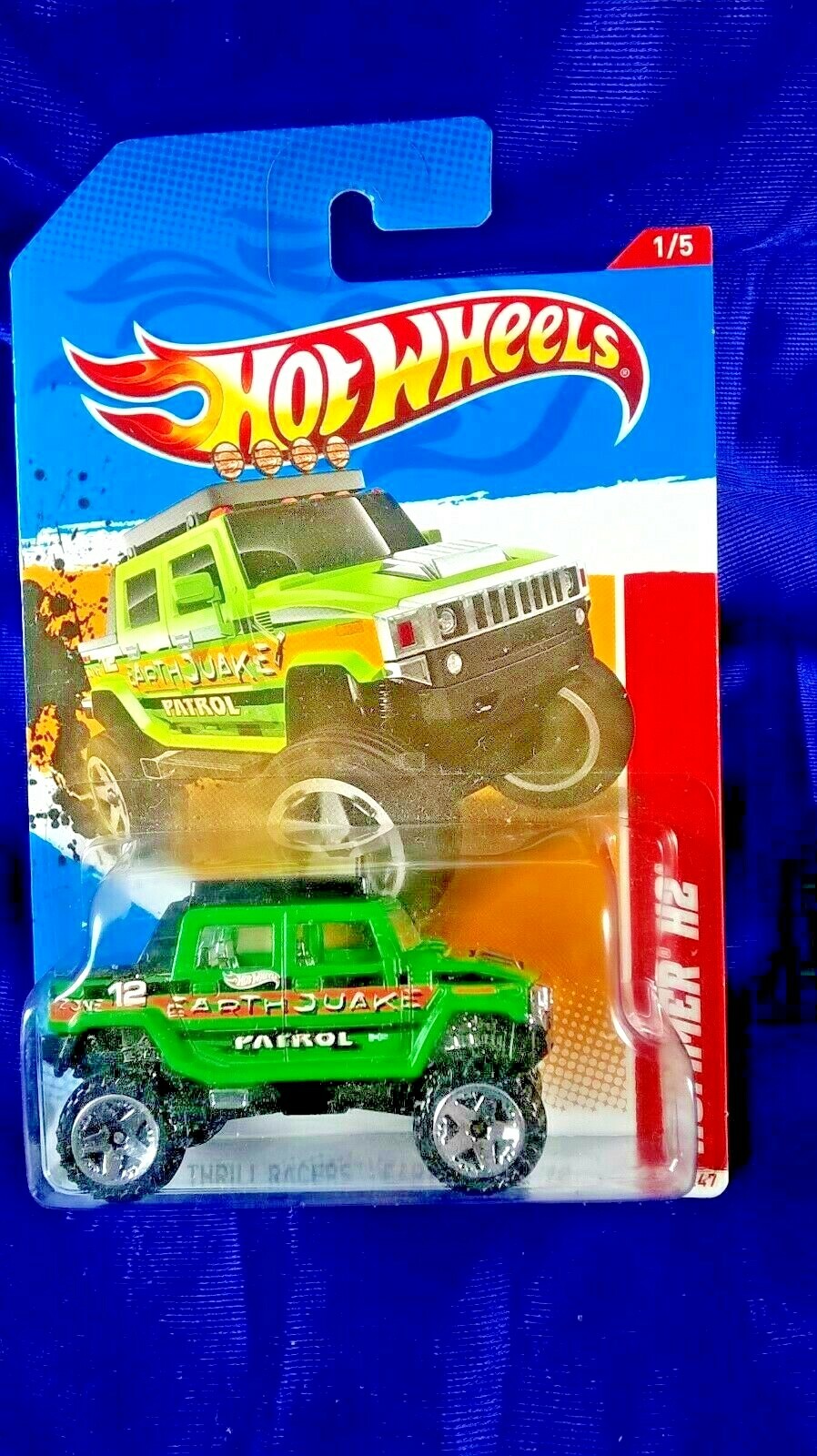 Hot Wheels Hummer H2 Thrill Racers Earthquake ’12 Green Die-Cast 1:64 Scale Rare