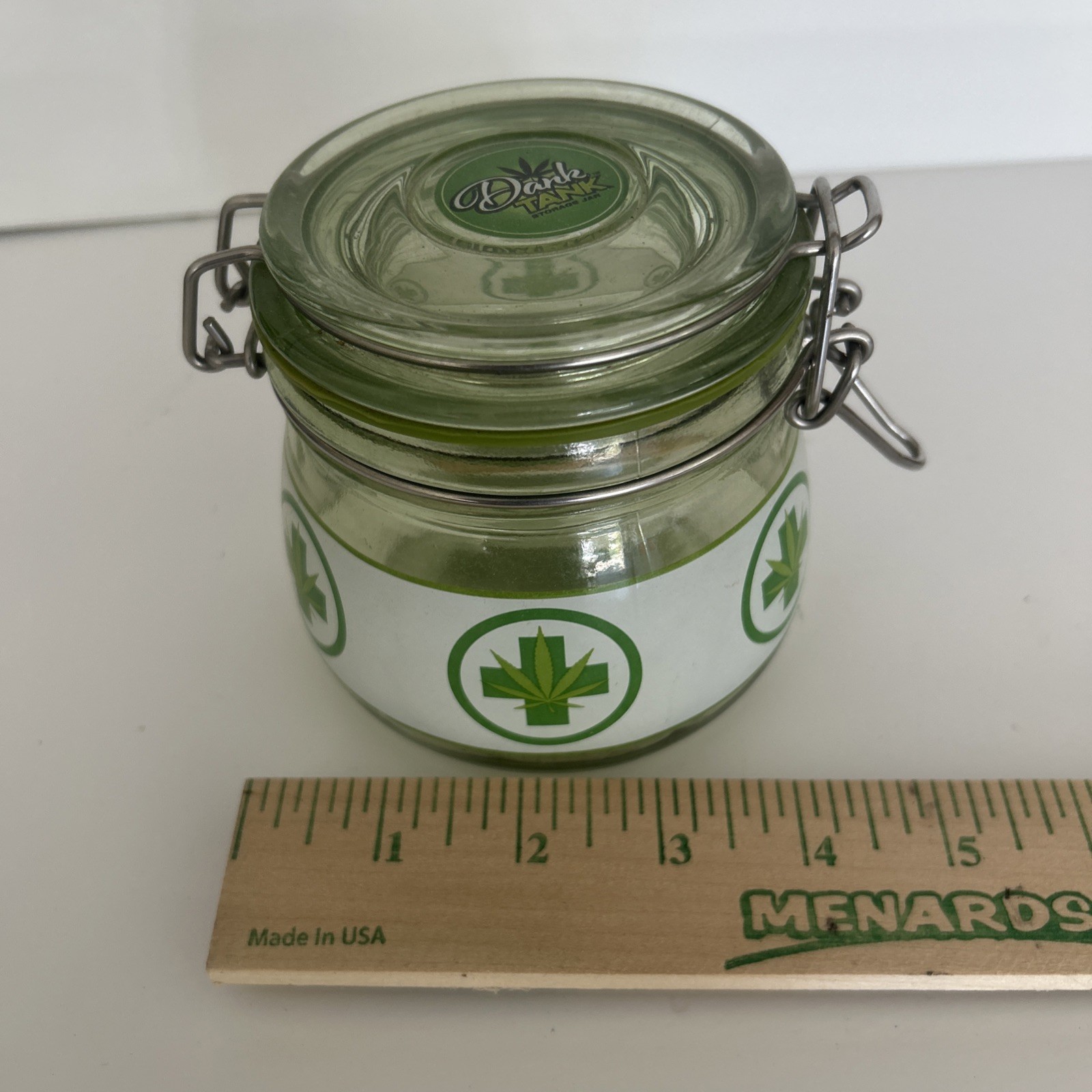 Glass Silicone Sealed Jar Dank Tank, 4” x 4″, Green