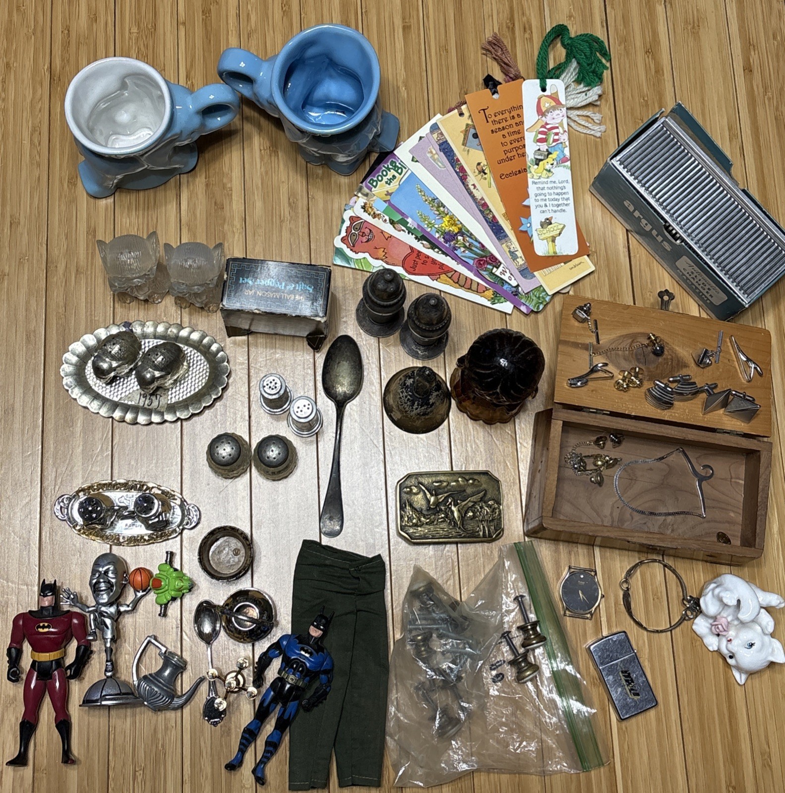 Vintage Junk Drawer Lot Collectibles Old Stuff Zippo Shakers Slide Photos Toys