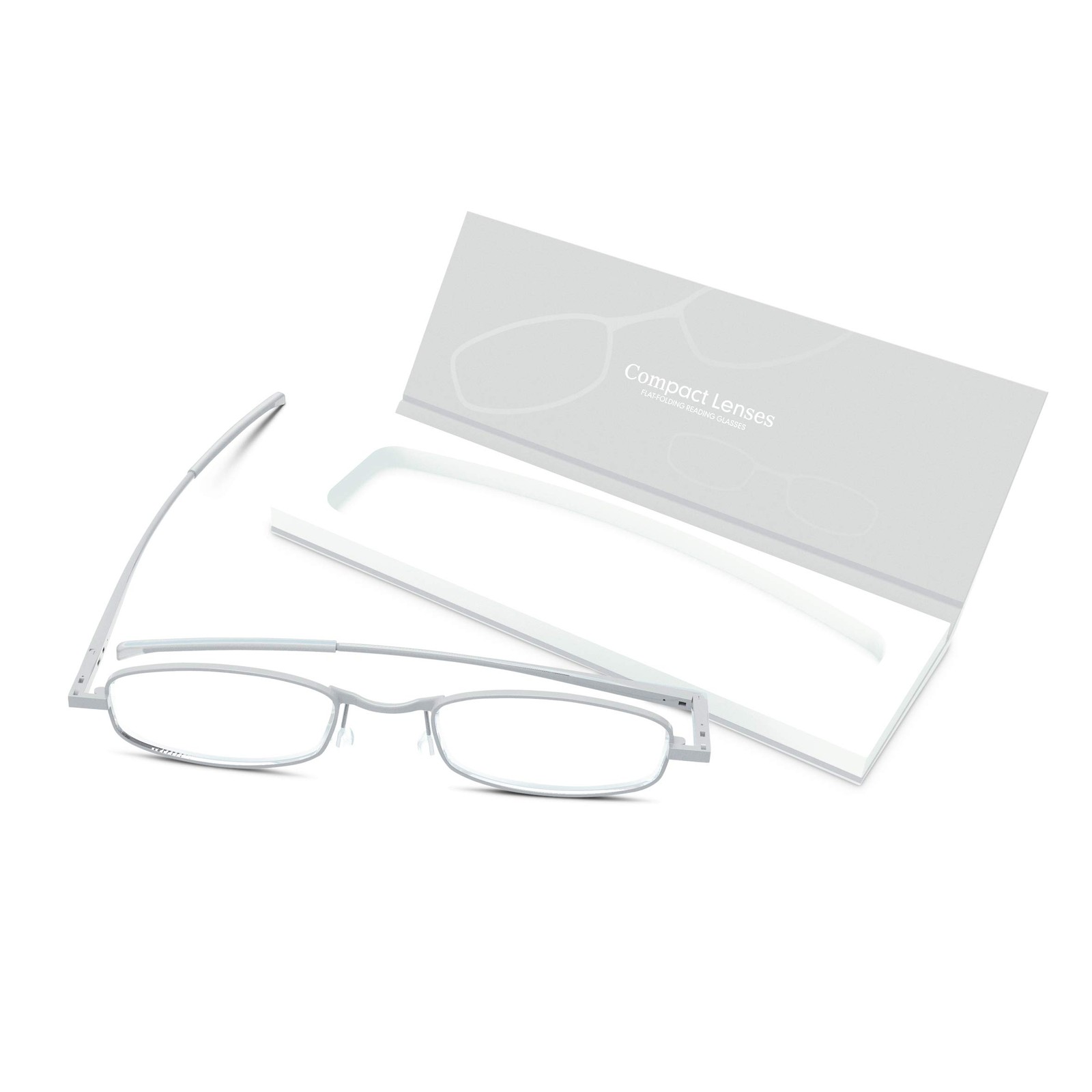 Compact Lenses Flat Folding-Reading Glasses-Frost +3.0