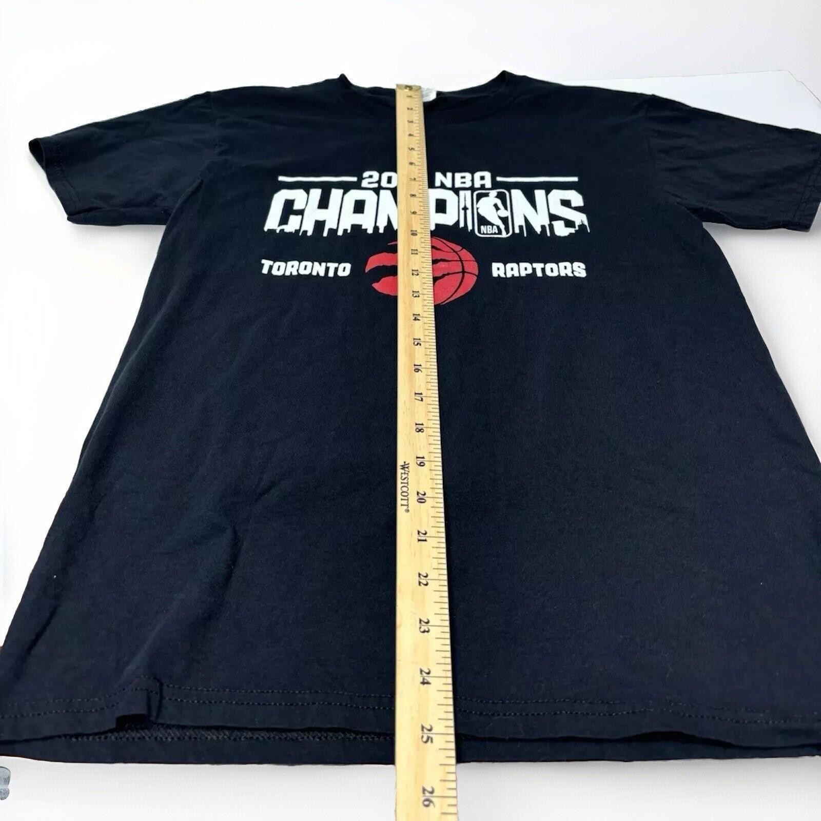Toronto Raptors NBA T-Shirt 2019 Champions, Black Graphic Tee, GUC, Size Small