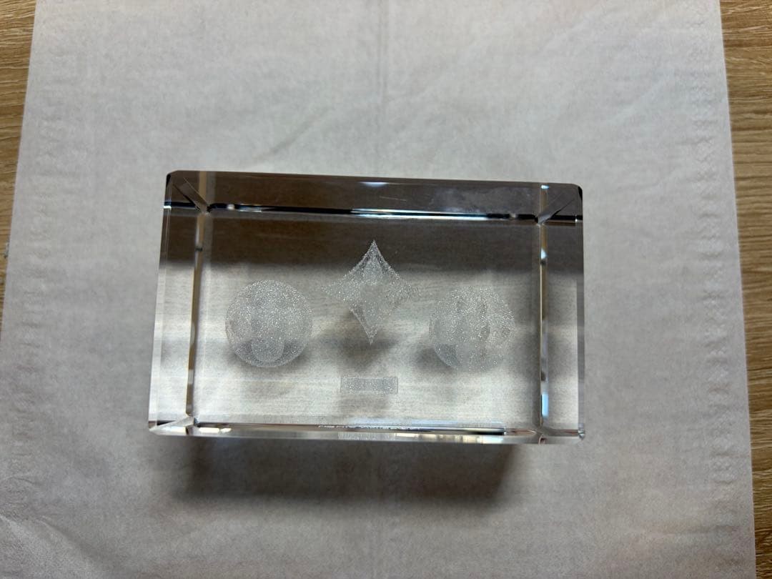 Auth LOUIS VUITTON Paper Weight Clear Crystal Size H 5 cm W 8 cm D 5 cm japan