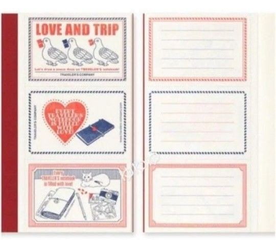 Traveler’s Note LOVE AND TRIP Regular Size Red Traveler’s Company Love & Trip