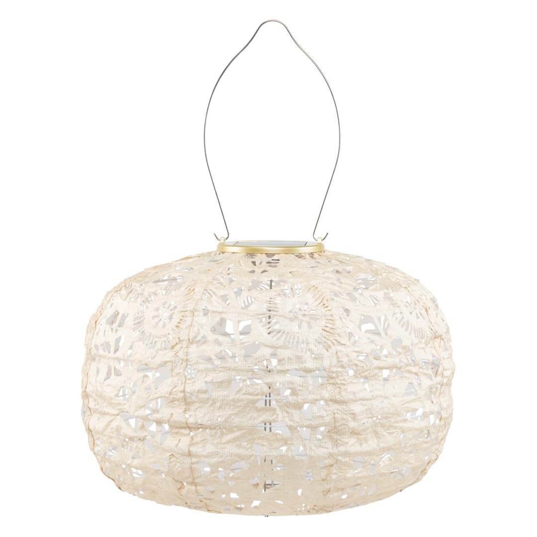 Allsop Soji Stella Sunflower LED Solar Lantern, Handmade Outdoor Patio Light
