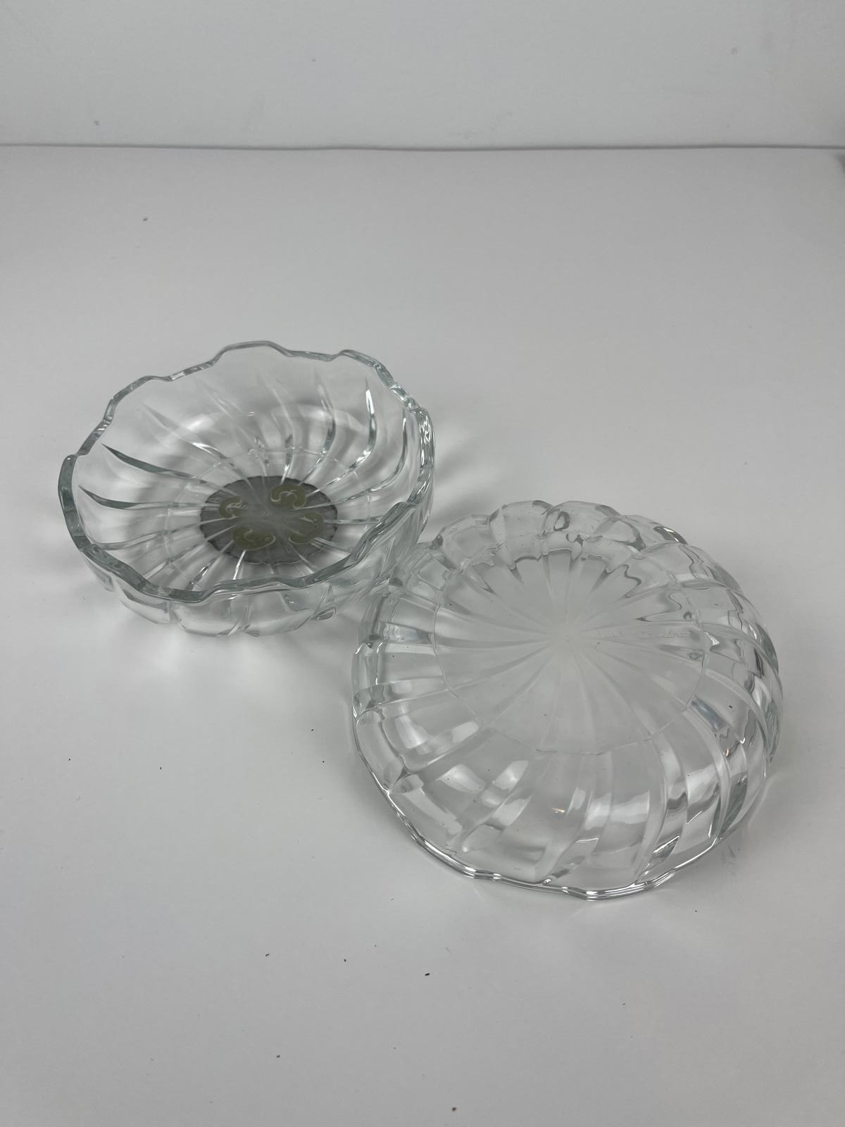 Elegant Vintage Italian Covetro Glass Trinket Dish With Siver Cameo Signed
