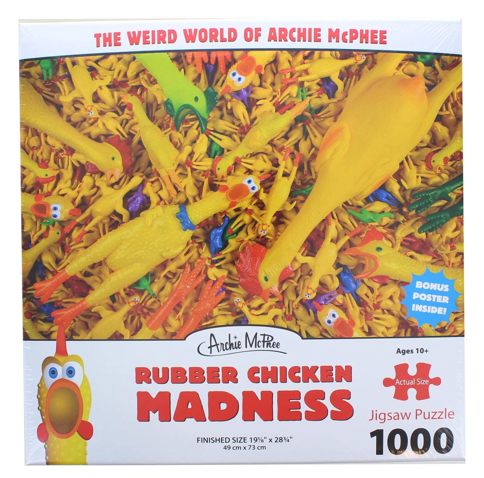 Accoutrements Rubber Chicken Madness Funny Collectible Jigsaw Puzzle Multicolor