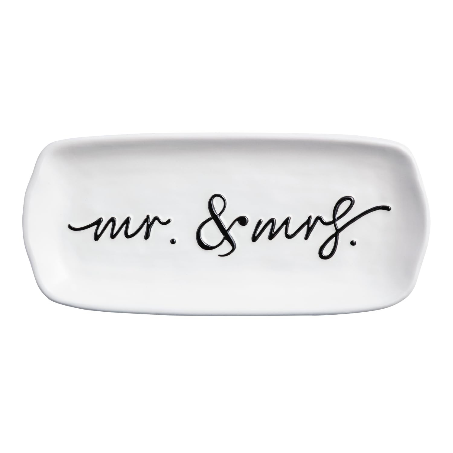 Mud Pie White Stoneware Mr. & Mrs. 2026 Everything Dish