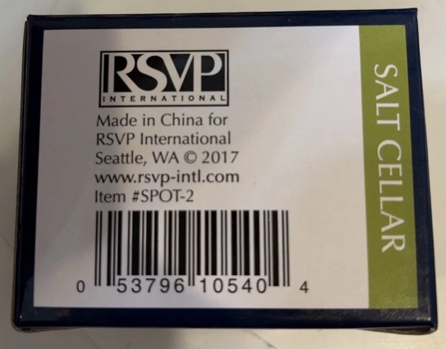 1 RSVP INTERNATIONAL ENDURANCE Brushed Stainless Steel Salt Cellar w/Spoon NIB
