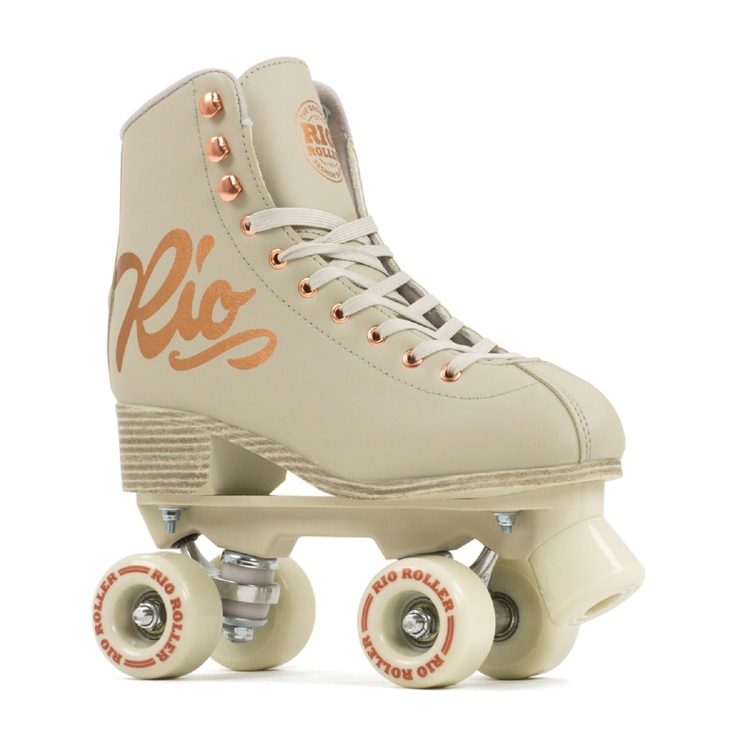 Rio Roller Rose Quad Roller Skates Unisex Indoor Outdoor Cream Rose Gold