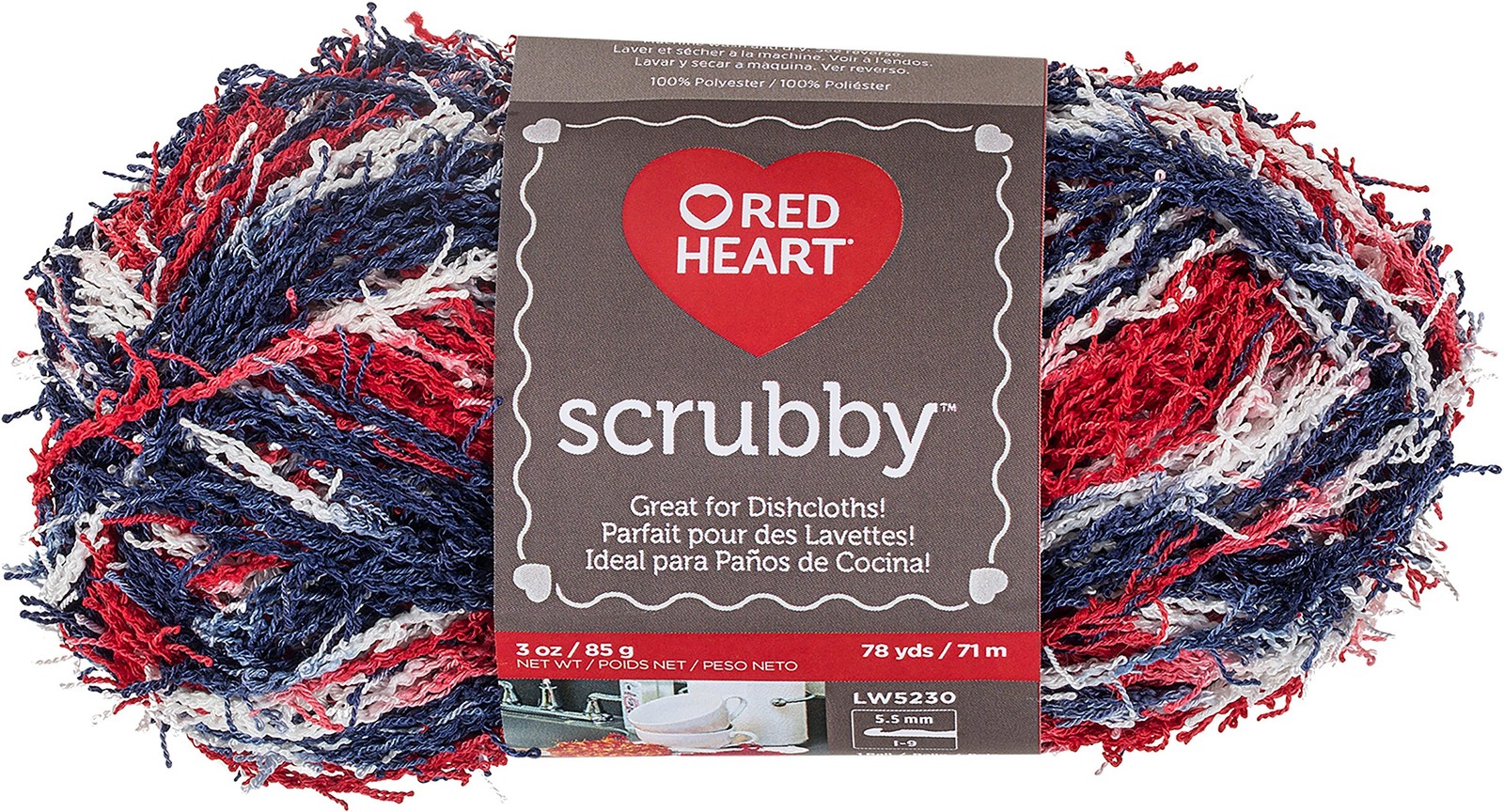 RED HEART E833.0987 Scrubby Yarn, Americana
