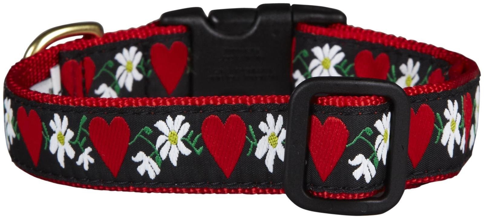 Up Country Hearts Flowers Dog Collar Large Up Country Mixed Materials Everyday