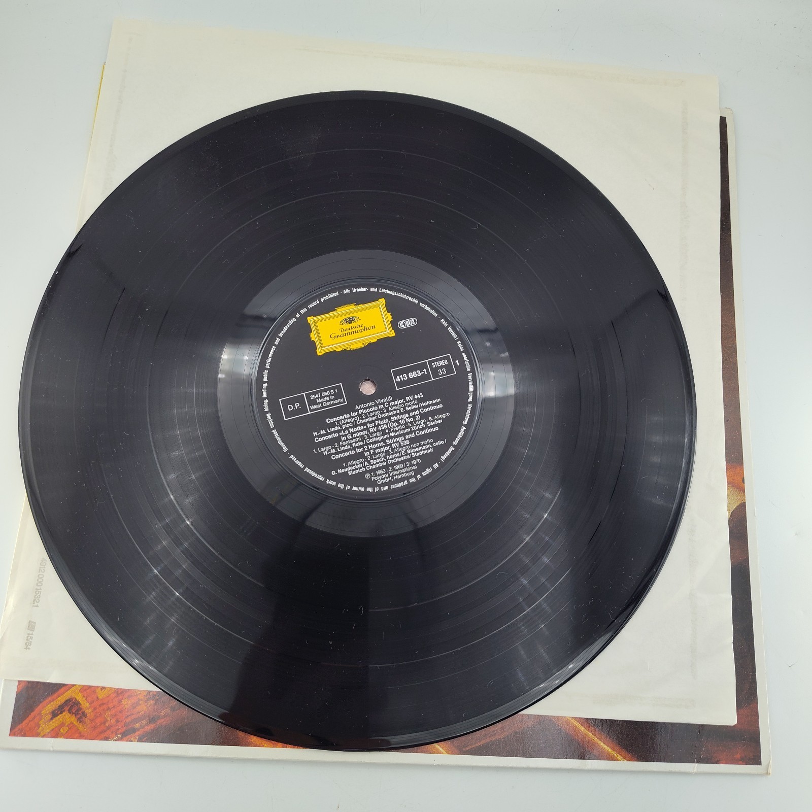 Vivaldi Concertos Vinyl Record LP 33 RPM Flutes Horns Oboes DG Album