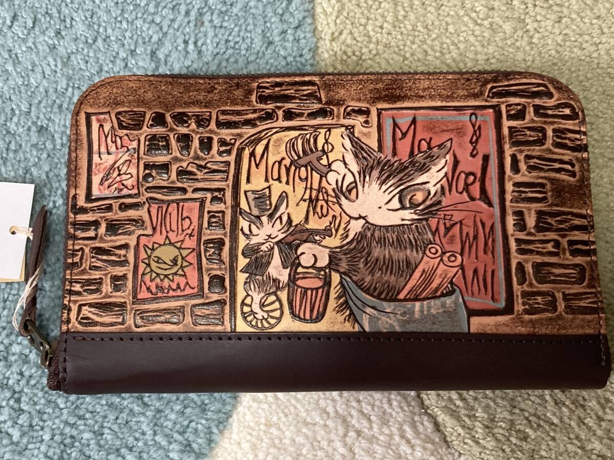 Wachifield Dayan Leather Wallet Round Coin Purse Collectible Japan 4.7×7.5 inche