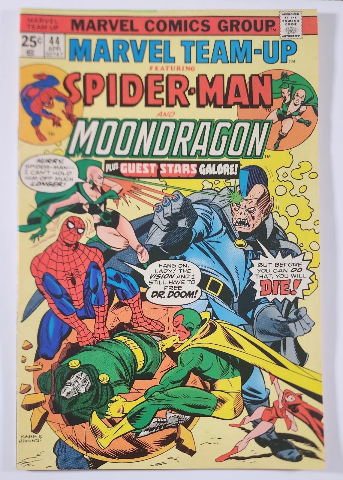Marvel Team-Up #44 See Photos 1976 Marvel Spider-Man and Moondragon