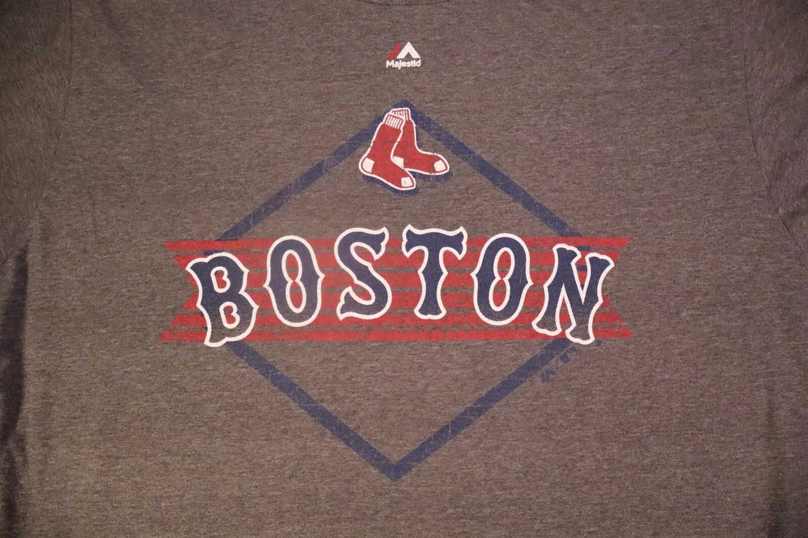 Majestic Boston Red Sox Gray shirt XL Grey y2k Triple Peak