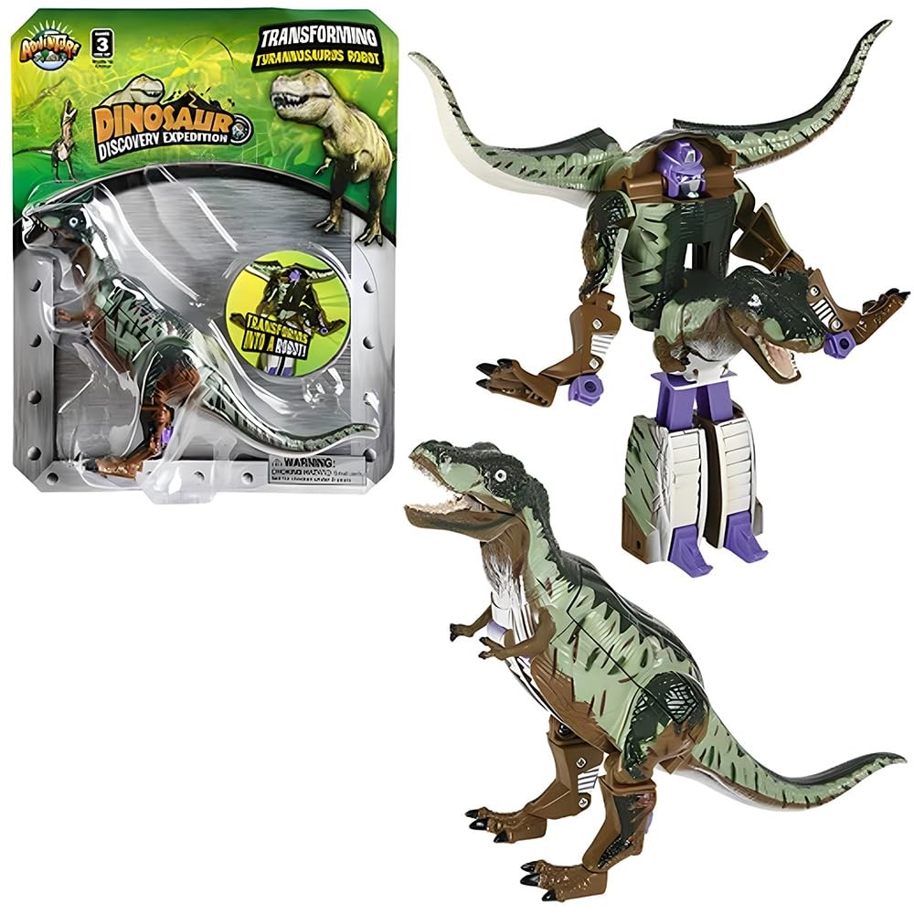 Rhode Island Safari T-Rex to Robot Transforming Toy, 5″ Action Figure
