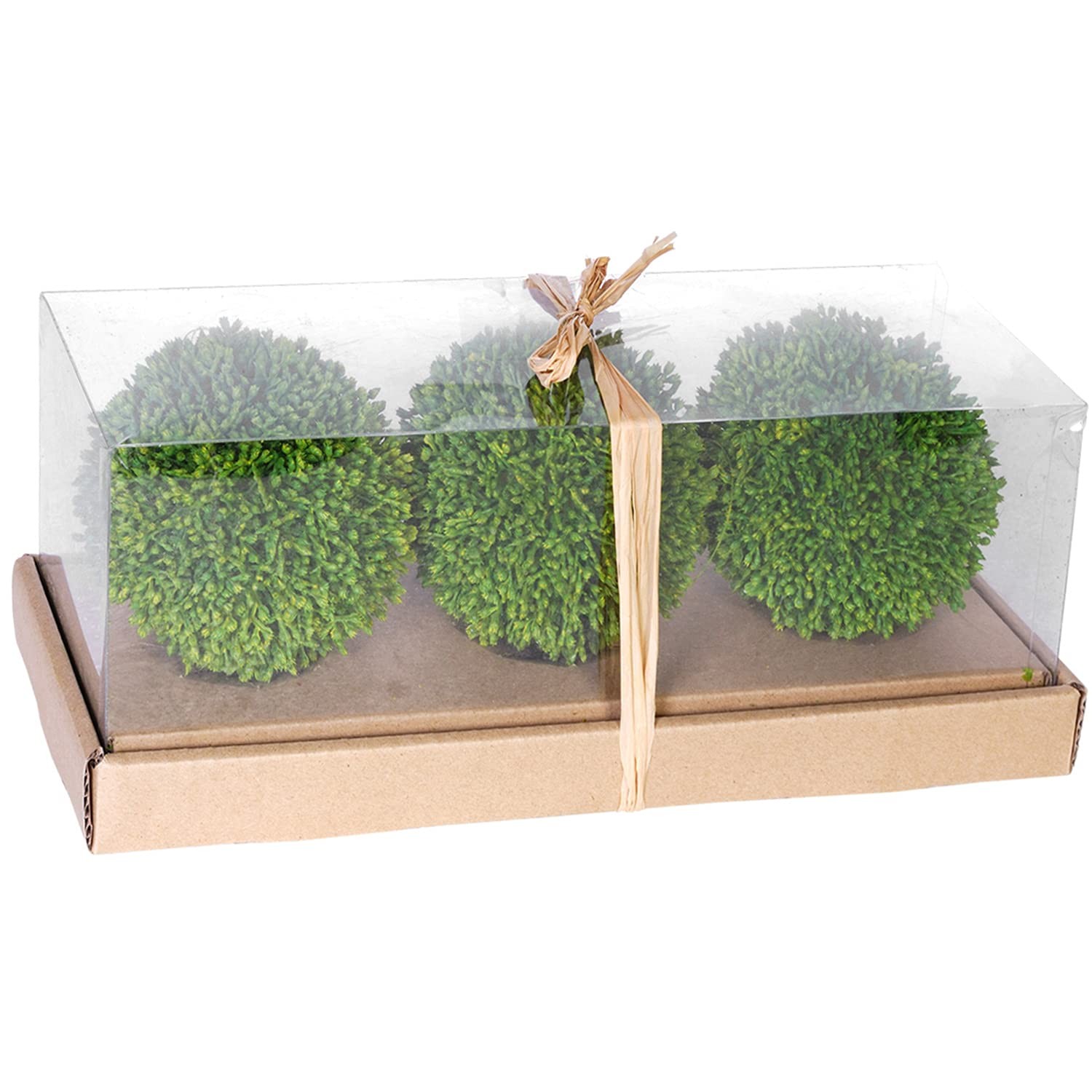A&B Home Artificial Foliage Decorative Balls, 4-Inch, Green, Set of 3